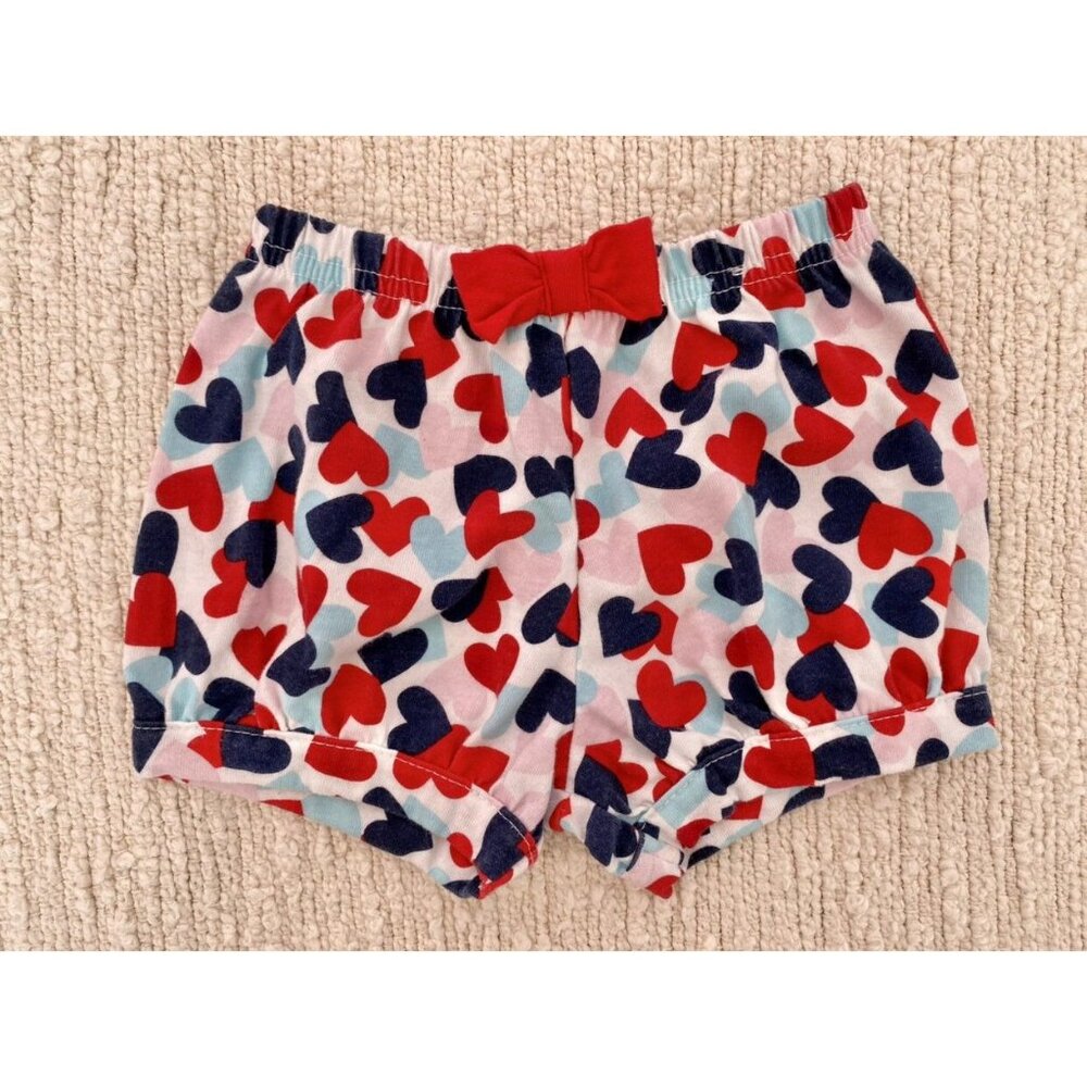 Colorful Red PInk and Blue Hearts Shorts